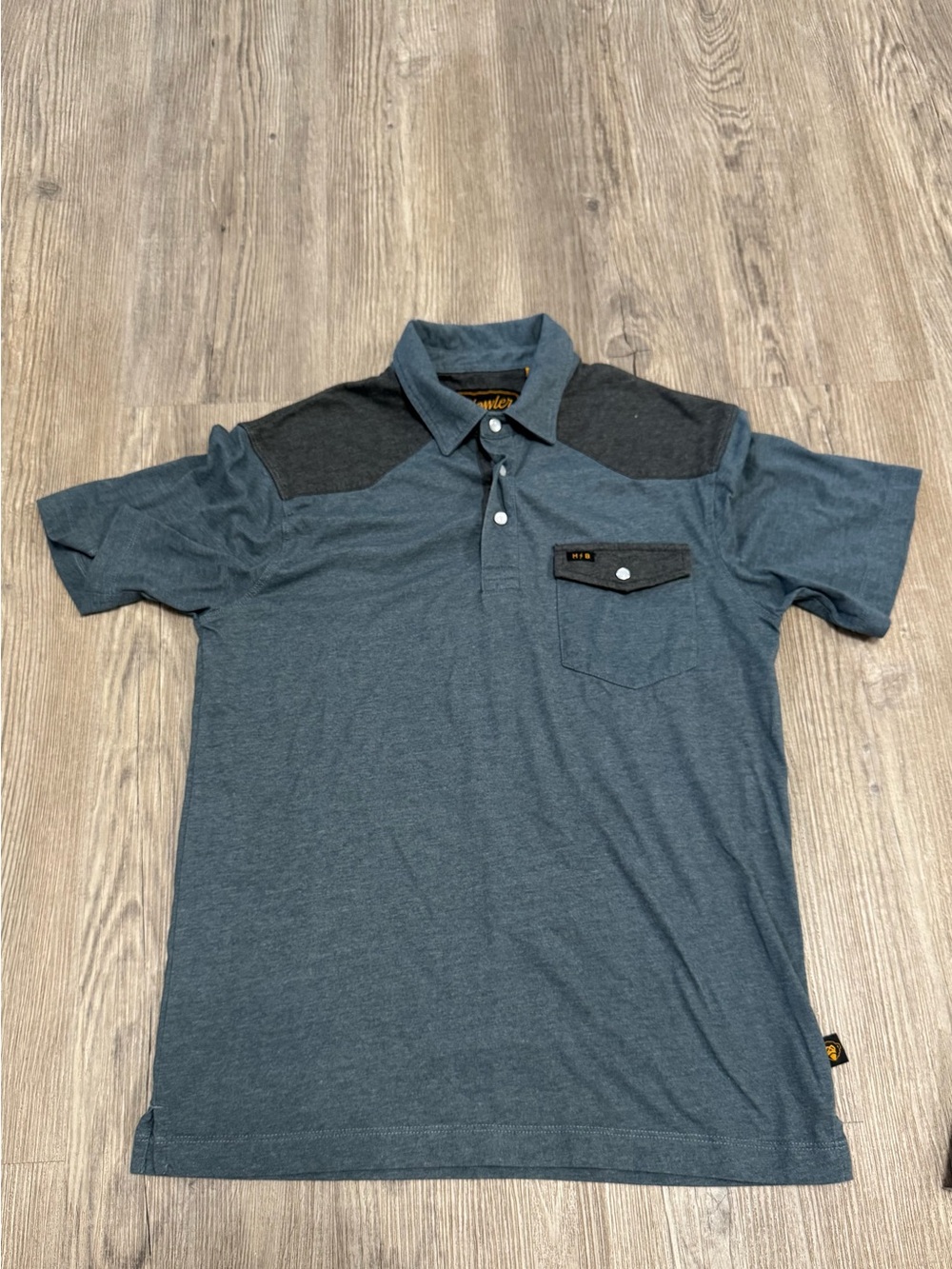 Howler Brothers Ranchero Polo Mens Small Blue Pearl Snap Western Shirt
